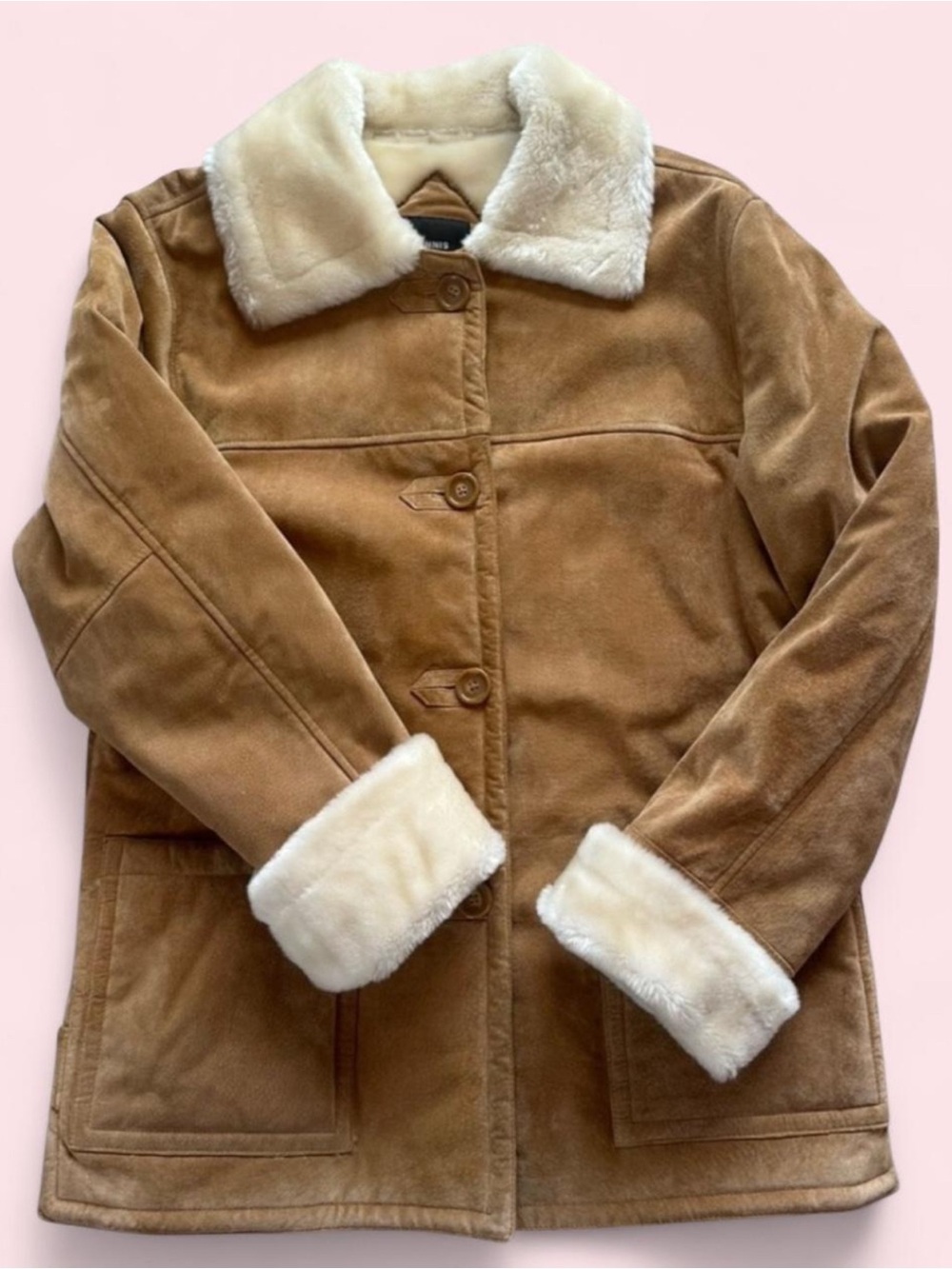 Stunning vintage Dennis Basso Genuine Suede and Shearling Coat